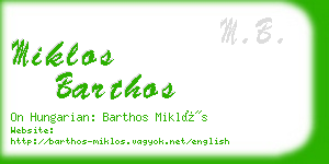 miklos barthos business card